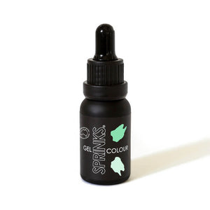 Mint green liquid gel food colouring bottle
