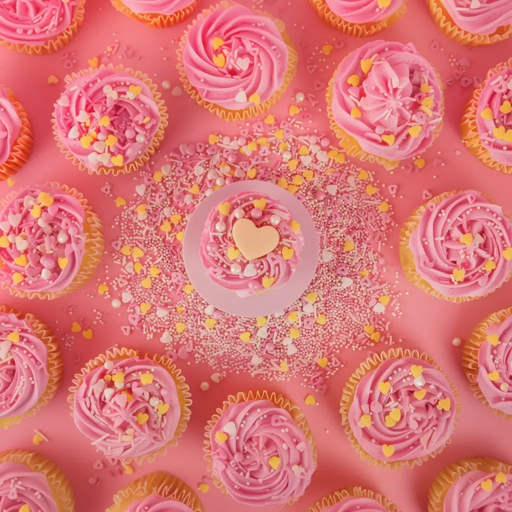 Baby shower sprinkles with hearts and pearls