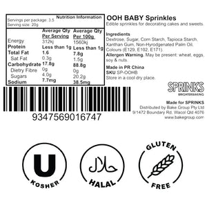 Sprinks Ooh Baby sprinkle mix for baby shower cakes ingredients