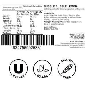 Sprinks Pastel Lemon Bubble Bubble Sprinkles for cake decorating ingredients