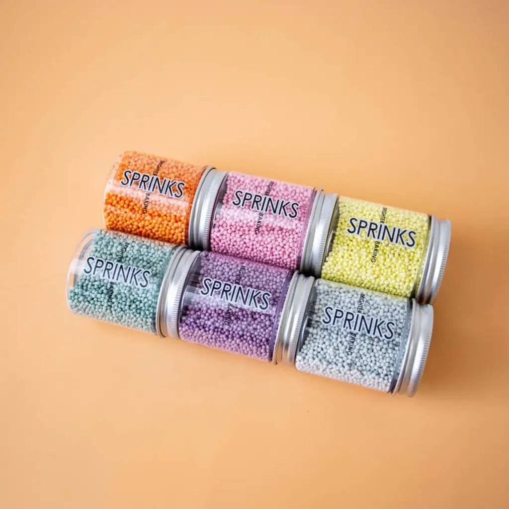 Sprinks pastel orange purple pink blue green yellow cake decorating sprinkles