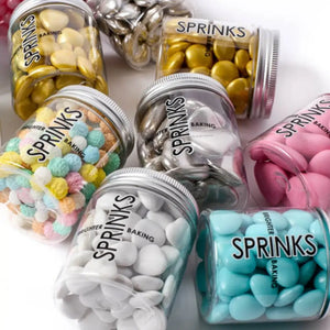 Large pink cachous sprinkles for cake decorating