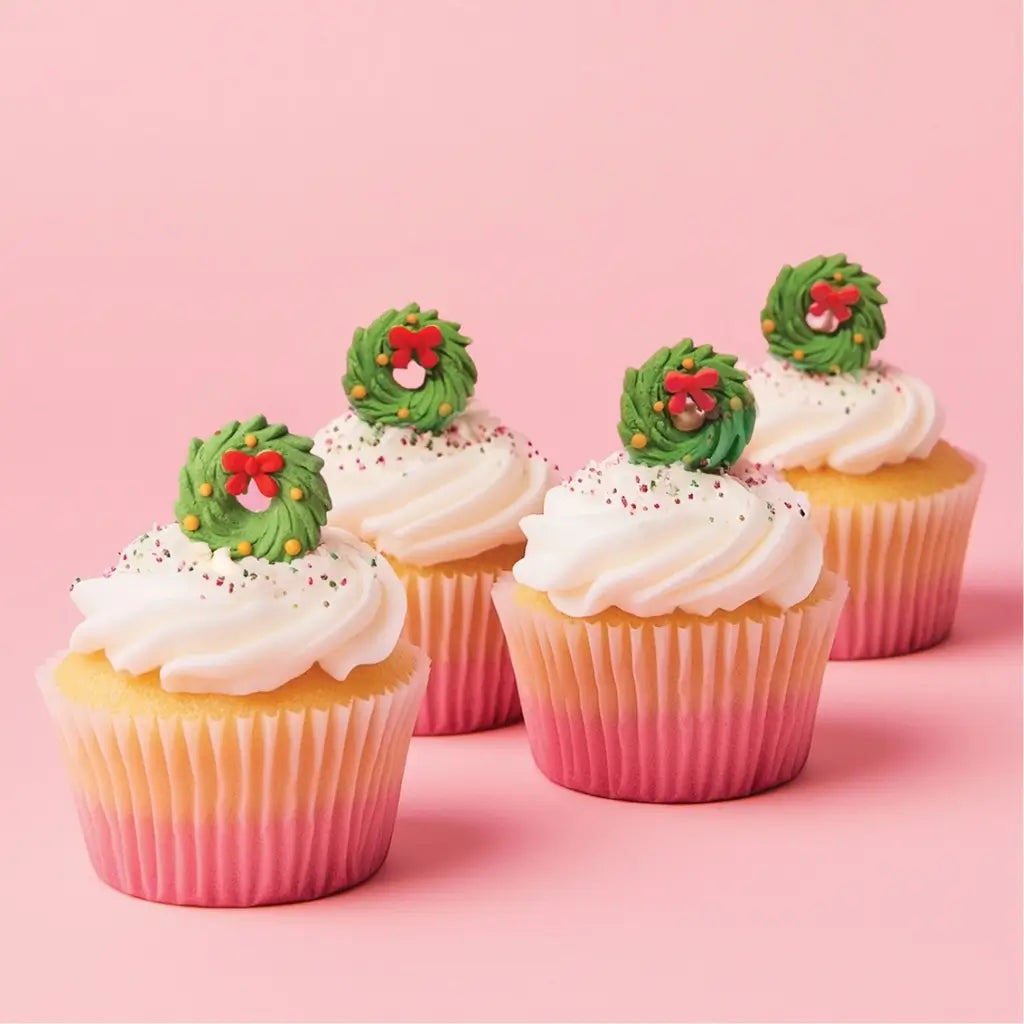Gluten-free Christmas wreath cake toppers