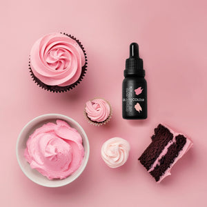 Soft pink gel colour for cake icing and baking
