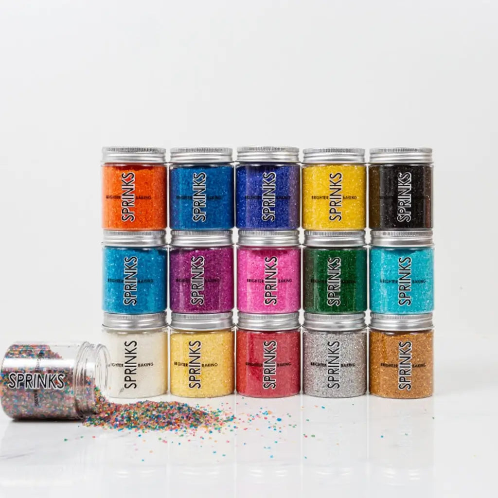 Sprinks Sanding Sugar 85g edible sparkling decorating sugar in a wide-mouth jar for cakes, cupcakes, cookies and desserts