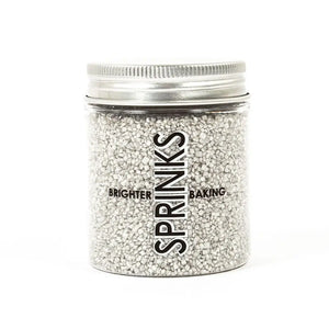 Sprinks Silver Sanding Sugar 80g edible metallic sparkling decorating sugar for cakes, cupcakes, cookies and desserts
