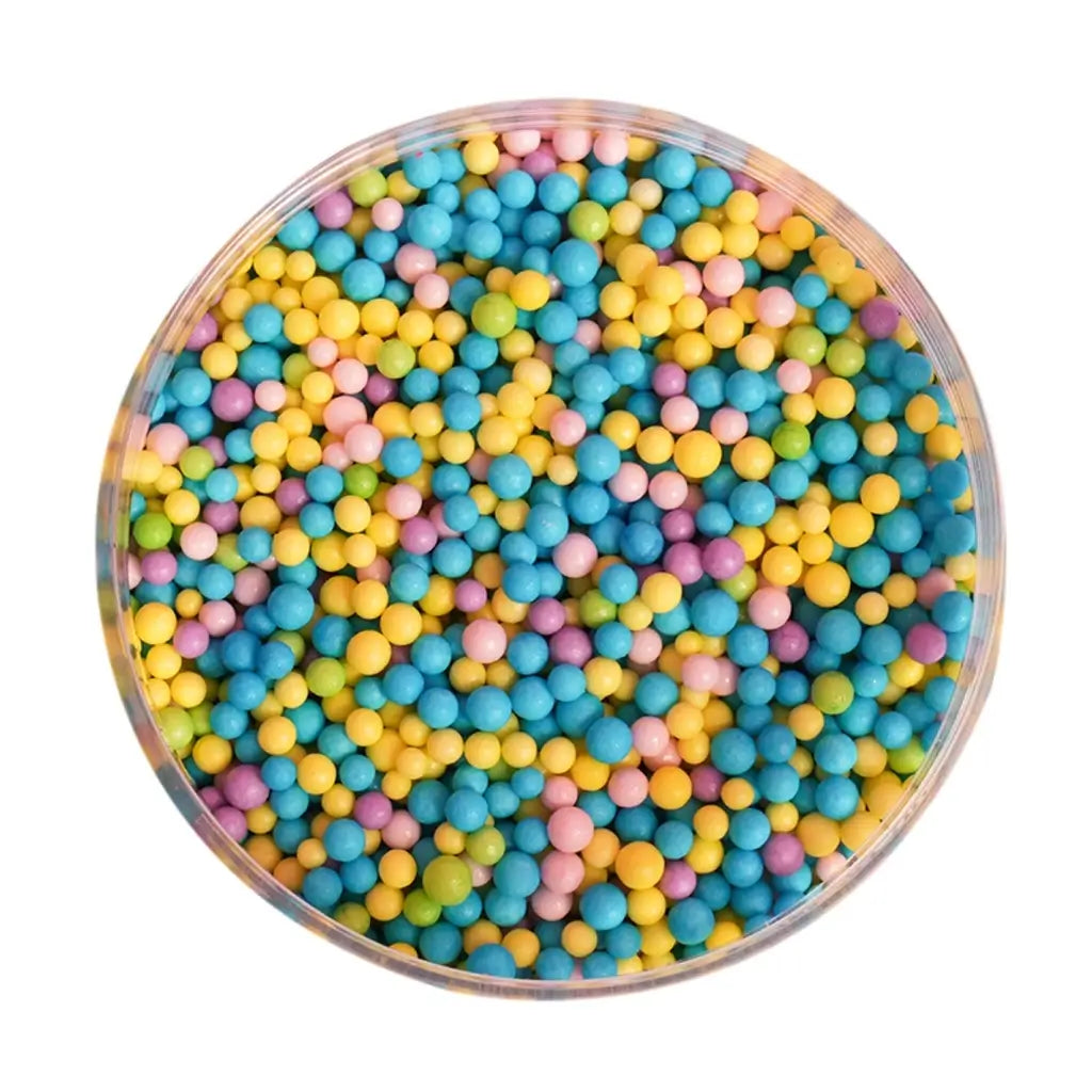 Tiny round pastel sprinkles in jar by Sprinks