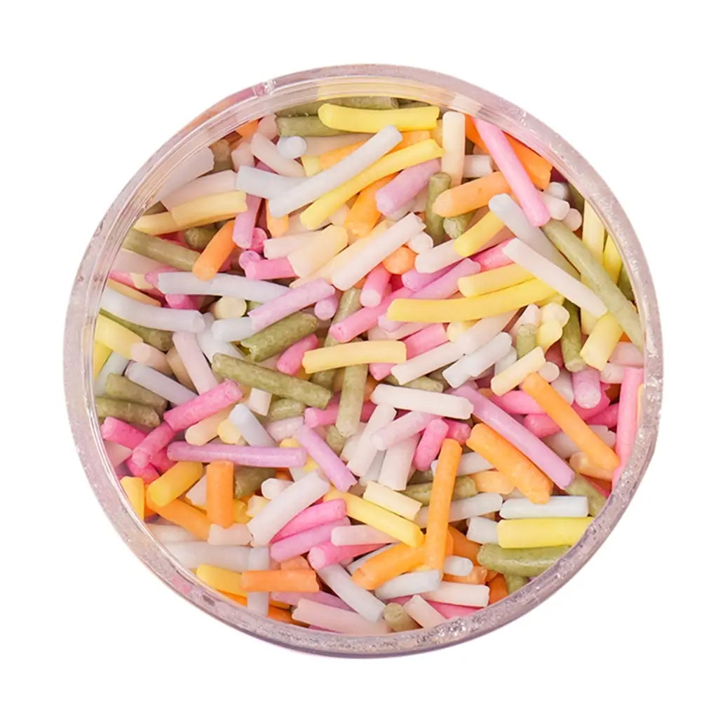 Natural coloured rainbow jimmies for cake decorating