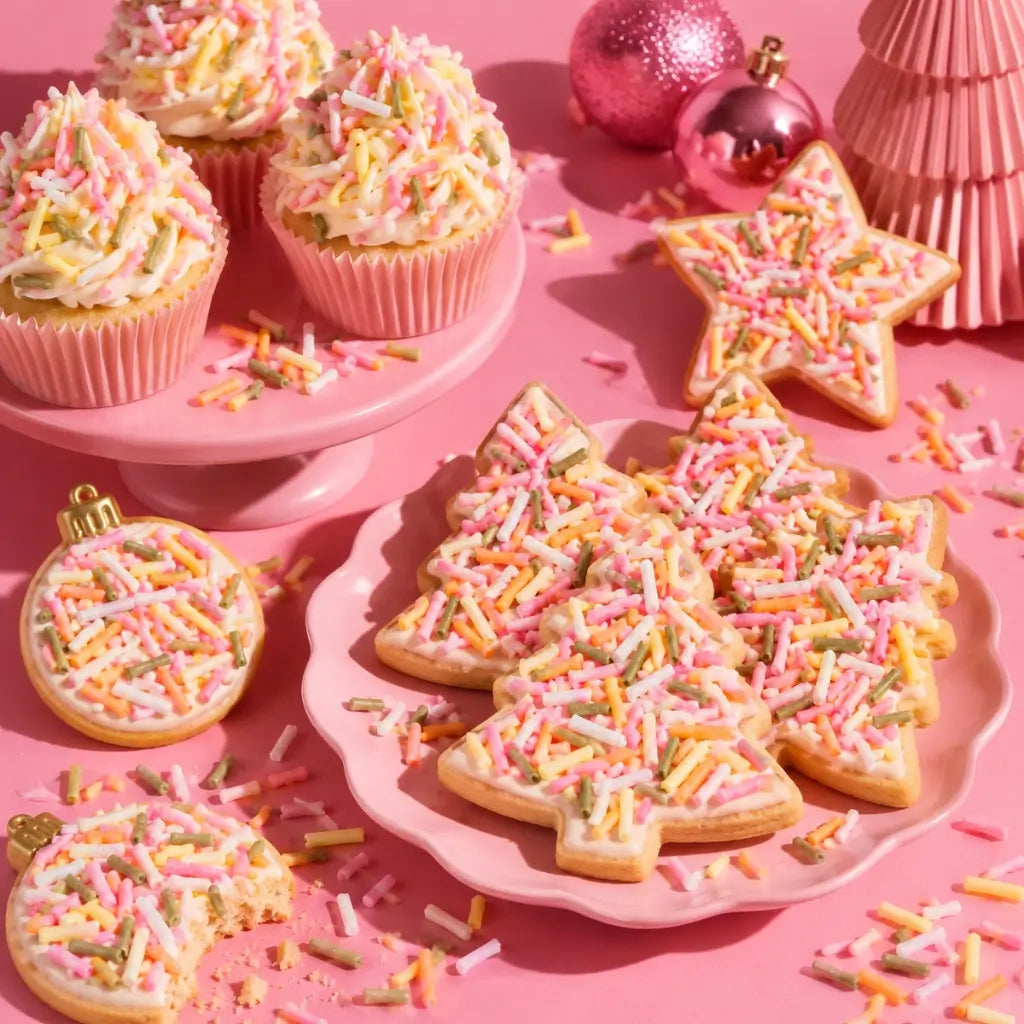 Natural coloured rainbow jimmies for cake decorating