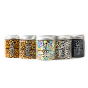 Edible sprinkle decorations jars for cupcakes and cookies