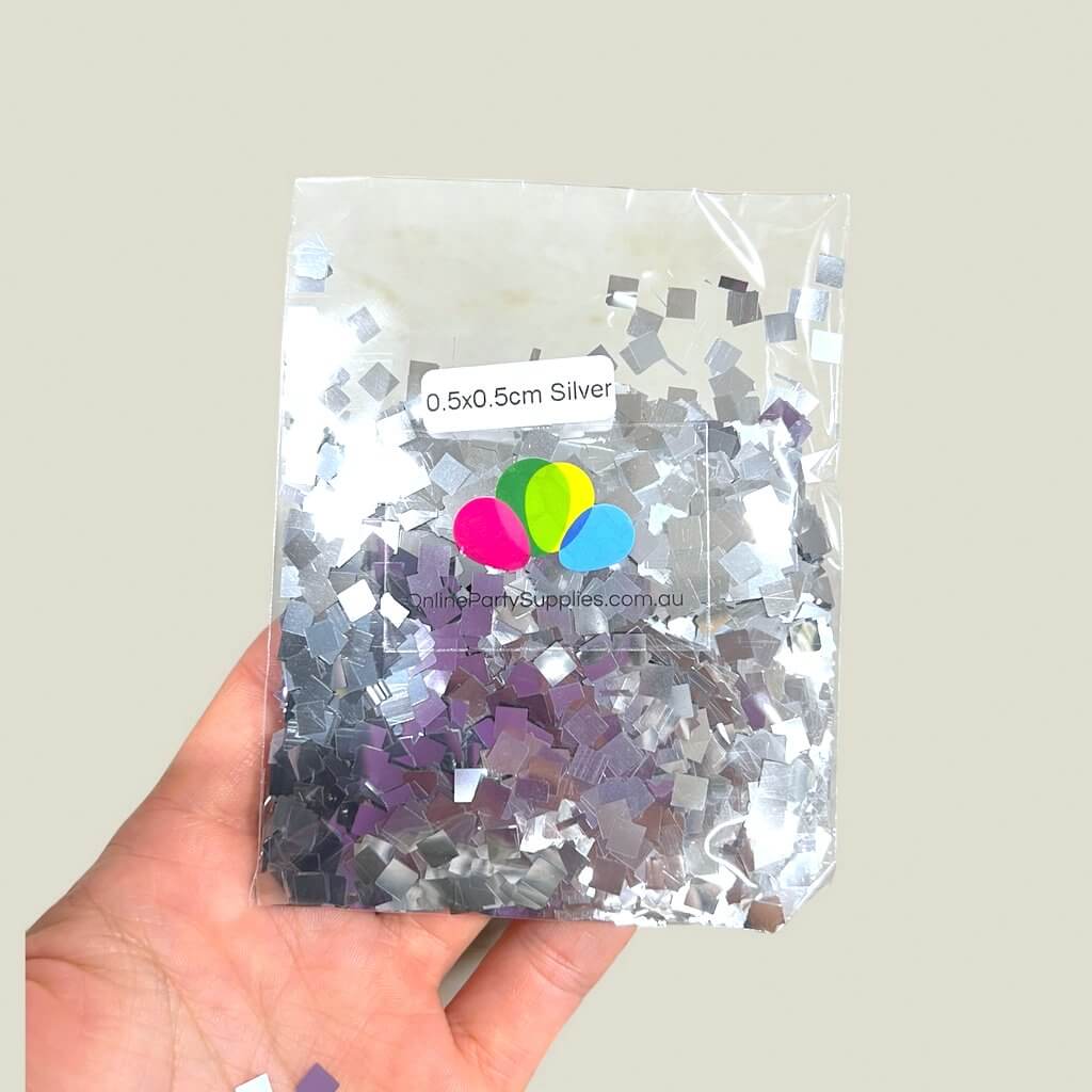 Square Mini Silver Foil Confetti 5mm 20g