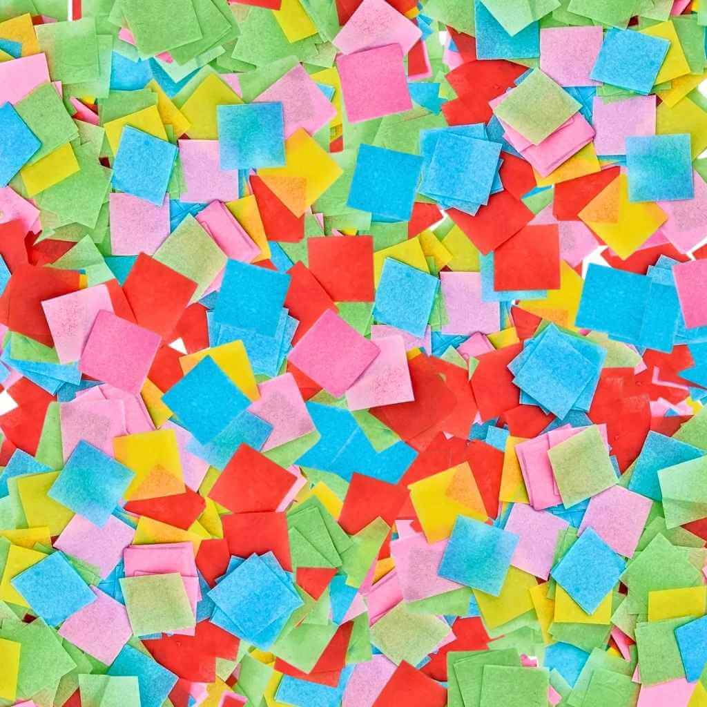 Square Rainbow Paper Confetti Mix – 20g Colourful Party Scatter