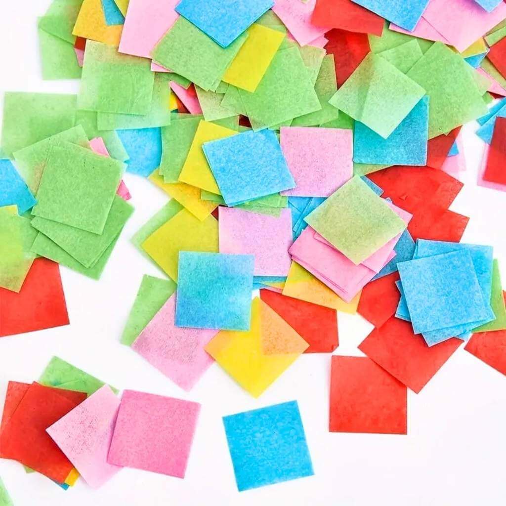 Square Rainbow Paper Confetti Mix – 20g Colourful Party Scatter