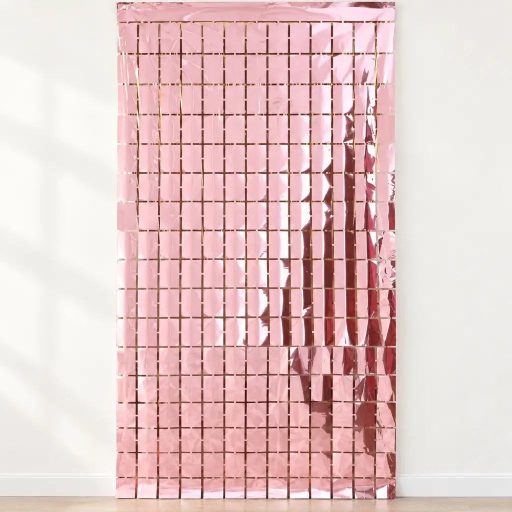 Square Rose Gold Fringe Backdrop Foil Curtain