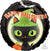 Black Kitty Cat Halloween Round Foil Balloon 45cm