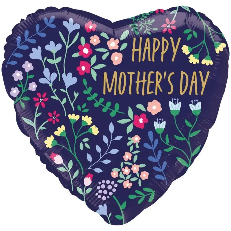 Happy Mother's Day Floral Heart Foil Balloon 45cm