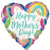 Happy Mother's Day Painted Rainbow Heart Foil Balloon 45cm