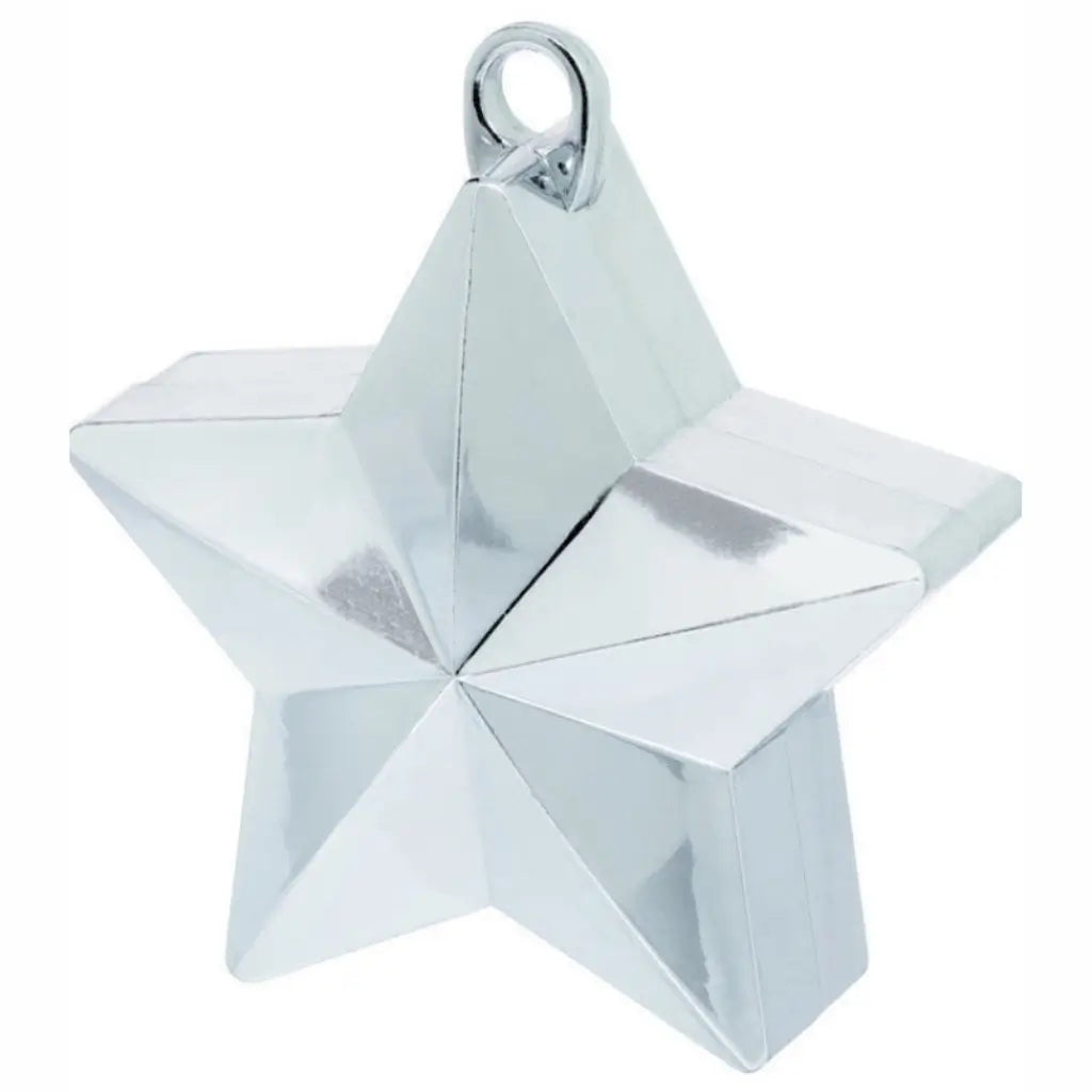 Metallic Silver Star Balloon Weight