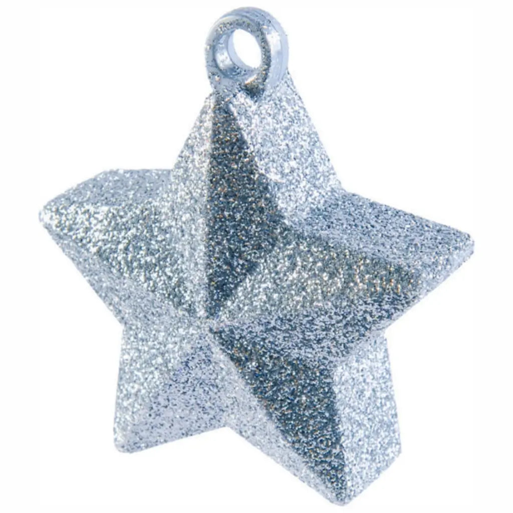 Silver Glitter Star Balloon Weight