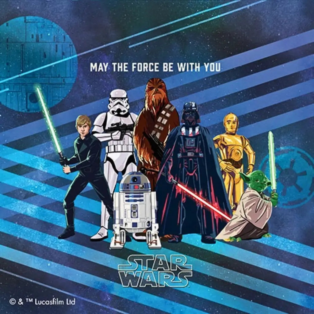 Star Wars lunch napkins 20 pack featuring Darth Vader and Yoda