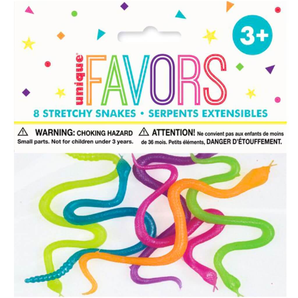 Stretchy Critters Party Favours 8pk snakes, lizards, spiders