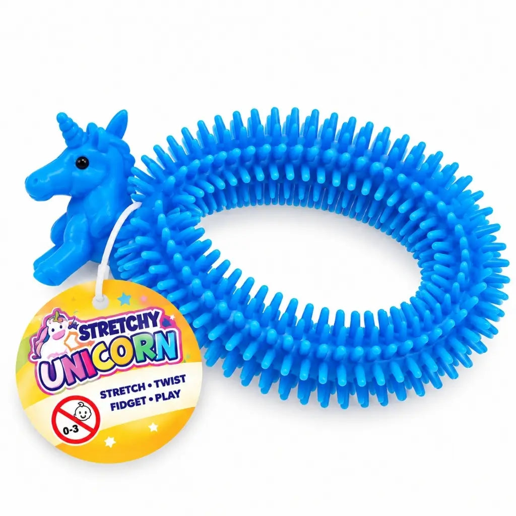 blue unicorn fidget toy suitable for children’s party bags