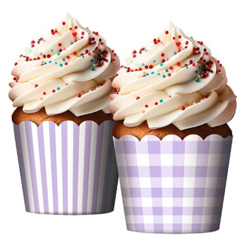Assorted purple & pink cupcake liners, 12 pack