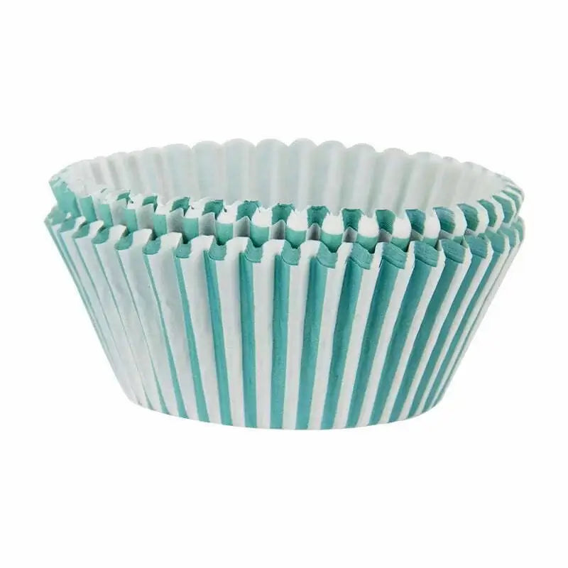 Mint Green Striped Cupcake Cups 40pk
