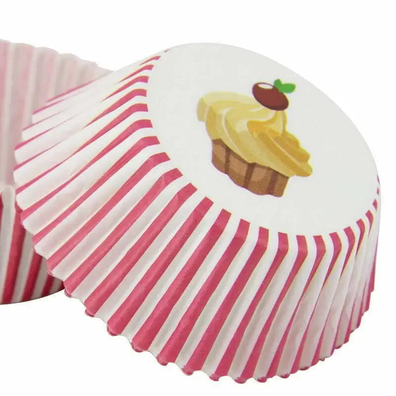 Pink Striped Cupcake Cups 40pk