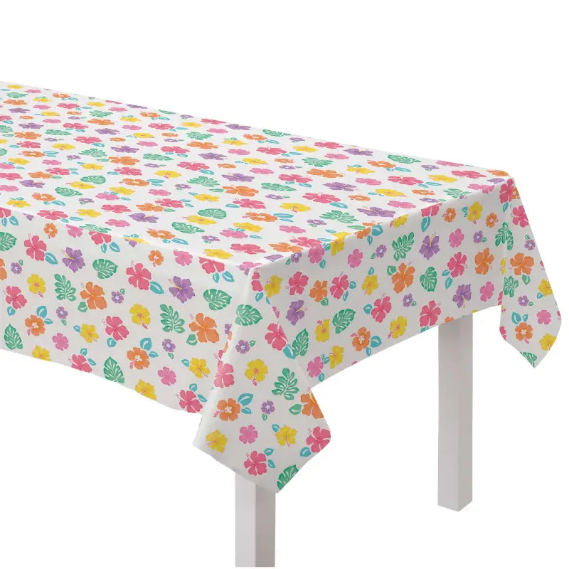 Summer Hibiscus Flannel Backed Vinyl Tablecover