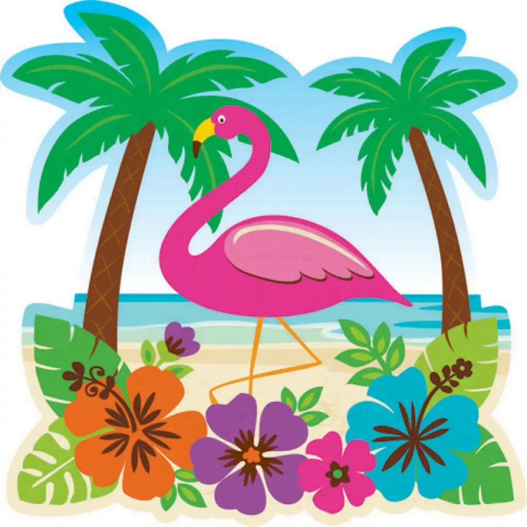 Summer Luau Flamingo Island Cutout