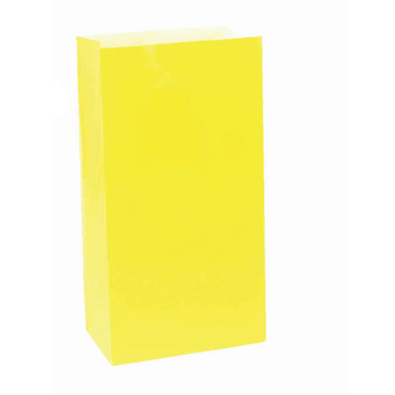 Large Paper Treat Bags 12pk - Sunshine Yellow