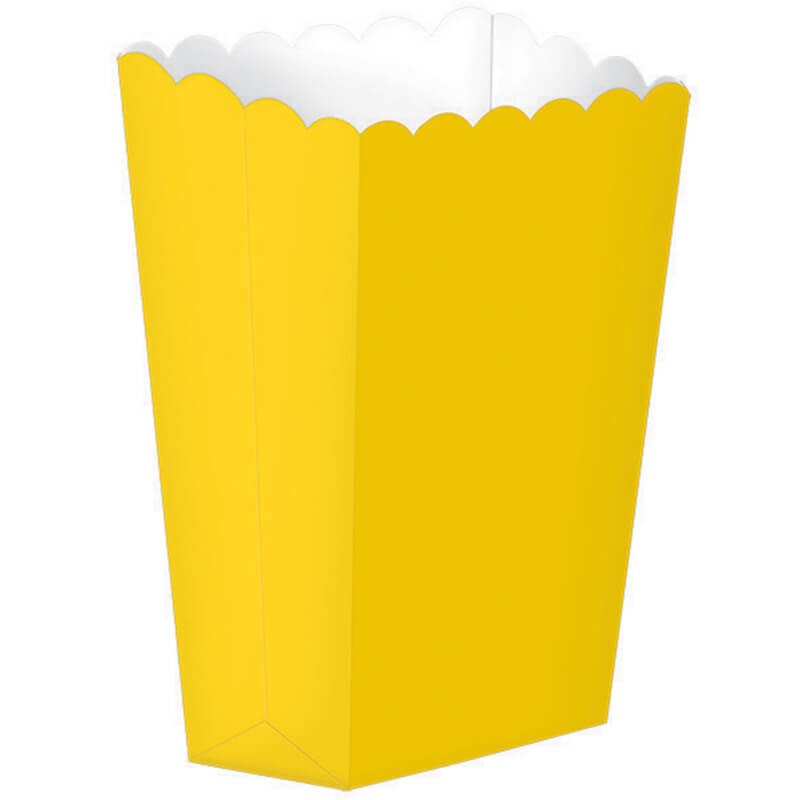 Small Popcorn Favour Boxes 5pk - Sunshine Yellow
