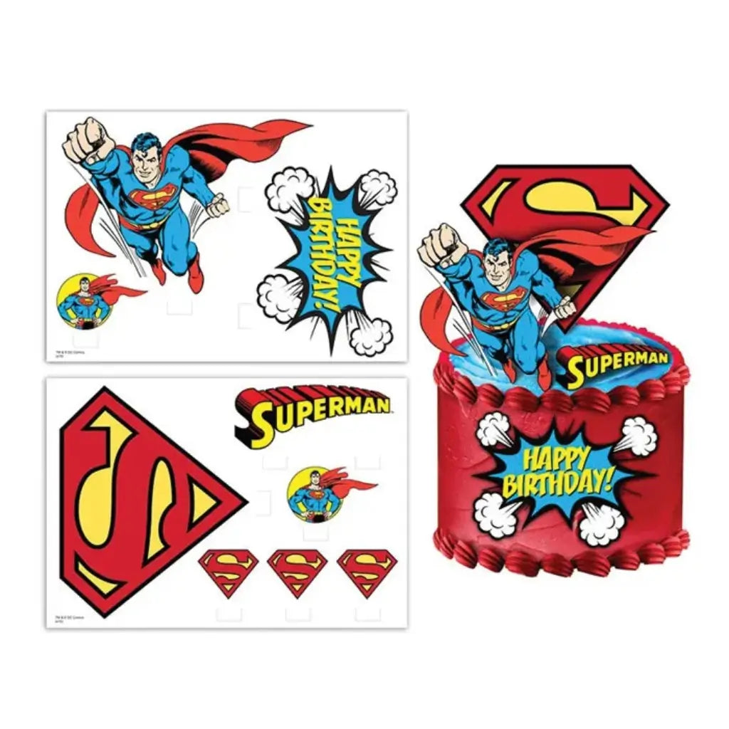 Superman Edible Cake Topper Scene Kit
