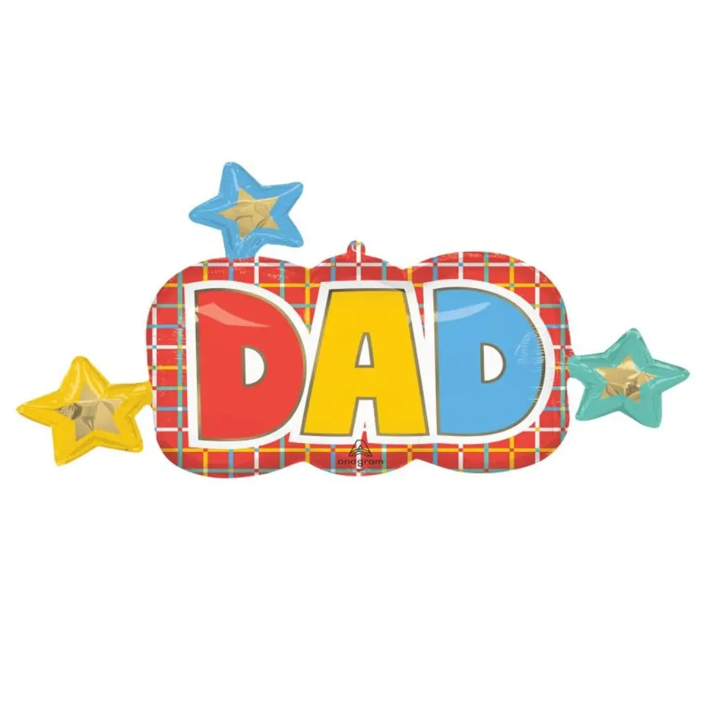 SuperShape Graphic Grids DAD Father's Day foil balloon by Anagram.