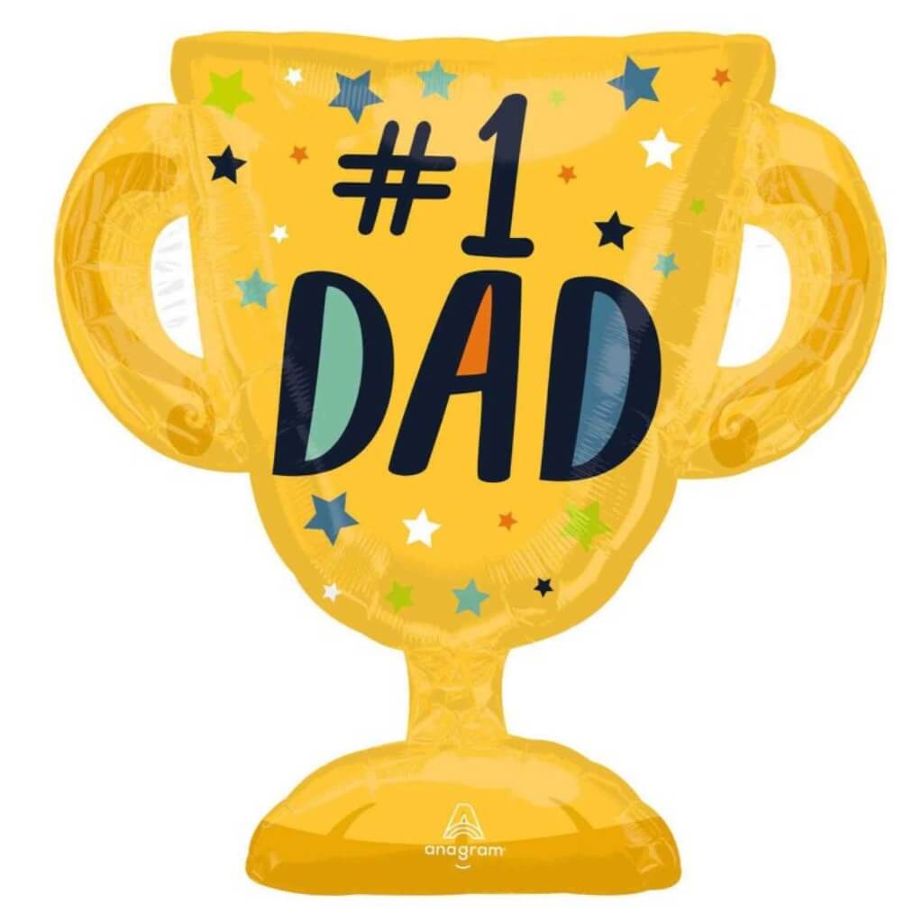 Supershape #1 Dad Trophy Shaped Foil Balloon fathers day celebration