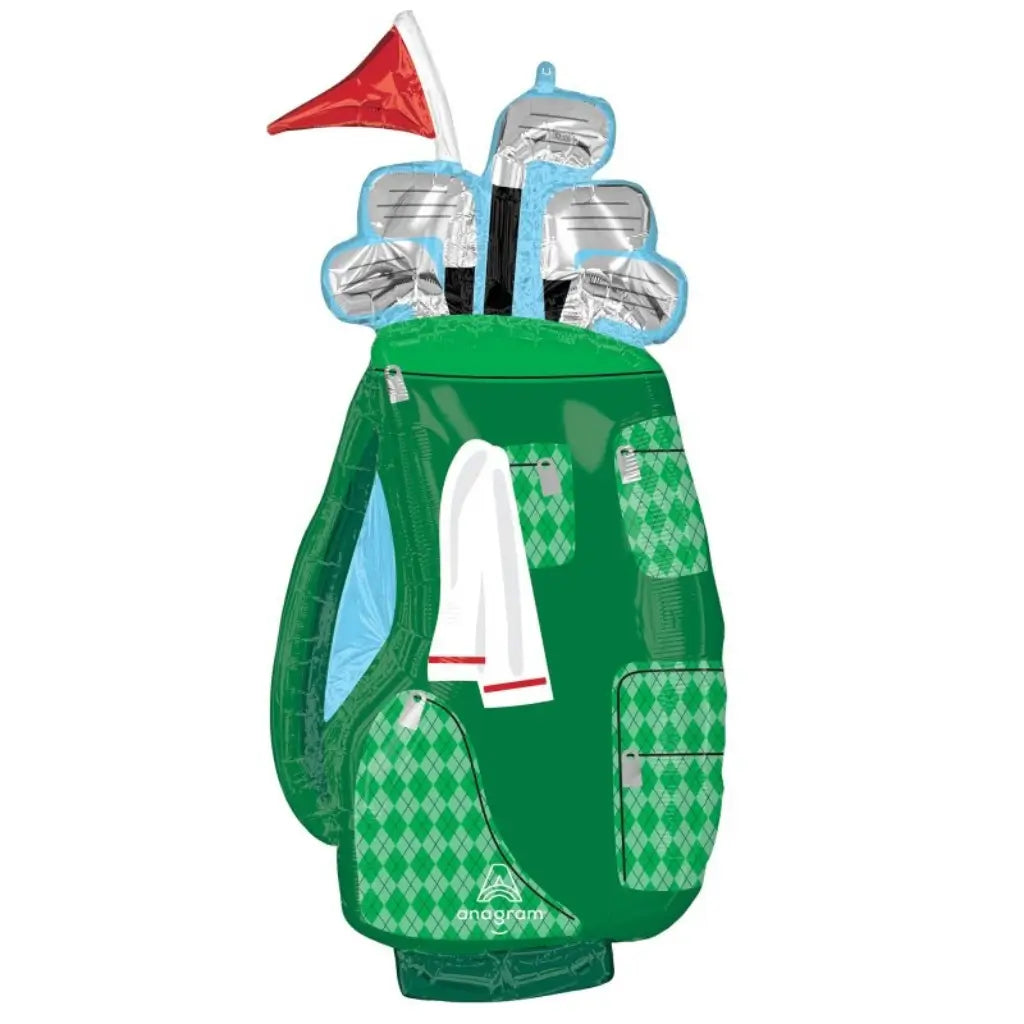 SuperShape Tee-riffic Dad golf bag foil balloon for Father's Day.