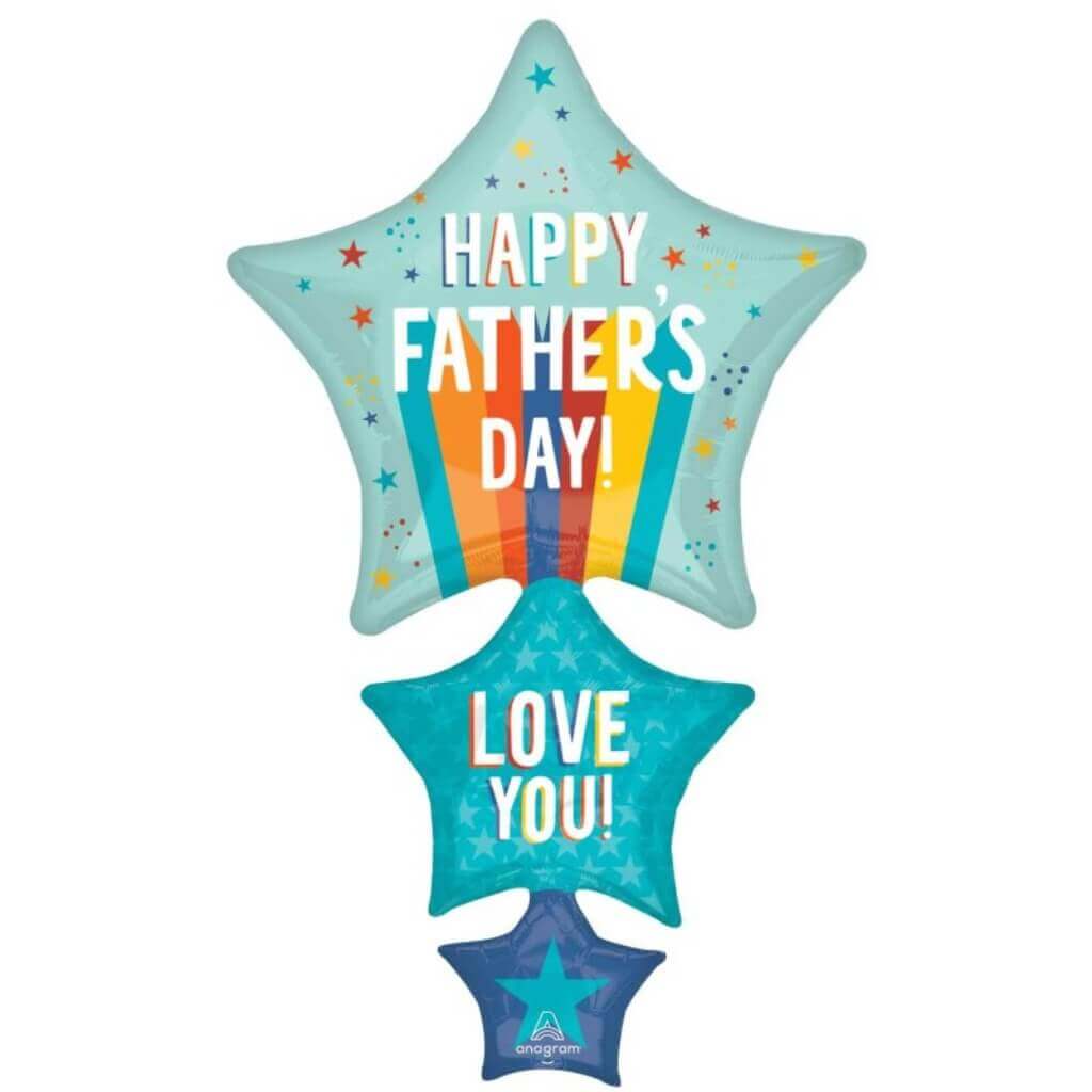 Supershape Happy Father's Day Playful Stripes Foil Balloon