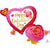 SuperShape Happy Valentine's Day Heart & Roses Foil Balloon