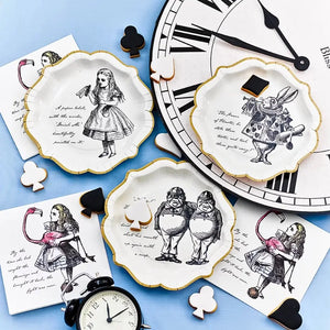 Talking Table Alice in Wonderland Mad Hatter tea party disposable plates