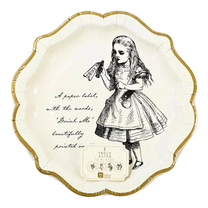 Talking Table Alice in Wonderland Mad Hatter themed party paper plates 12 pack
