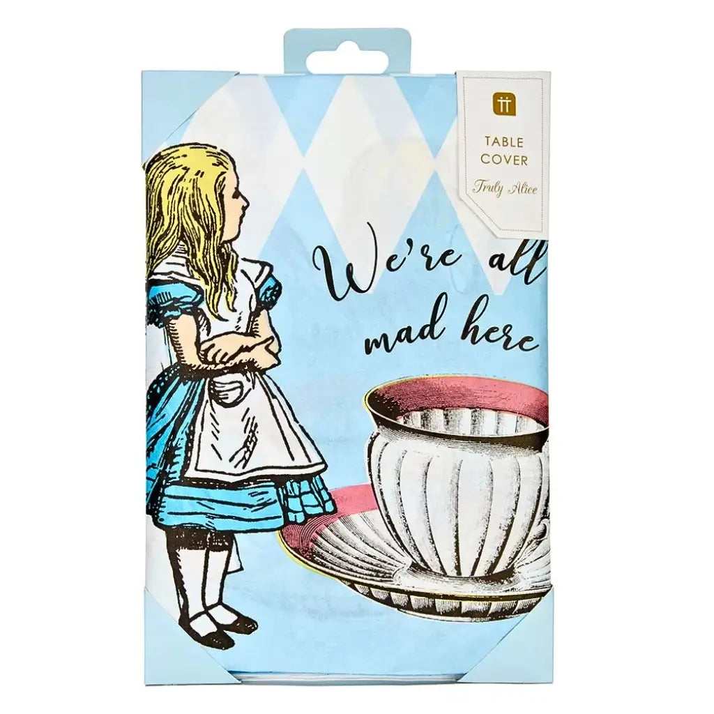 Mad Hatter Tea Party Disposable Tablecloth Recyclable Paper Table Cover