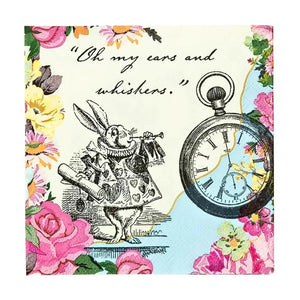 Talking Tables Alice in Wonderland Disposable small cocktail Napkins 20pk