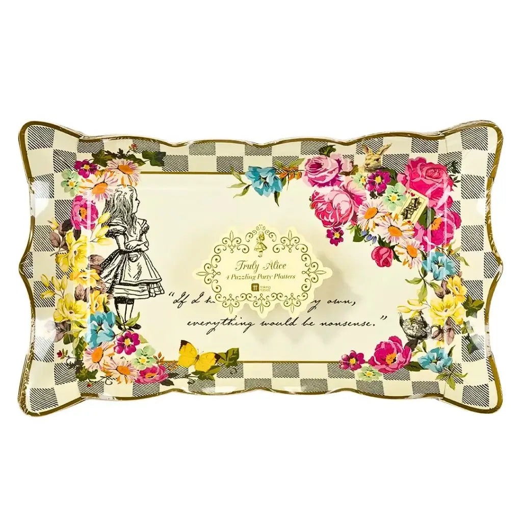 Truly Alice in wonderland mad hatter dessert and sandwich platters