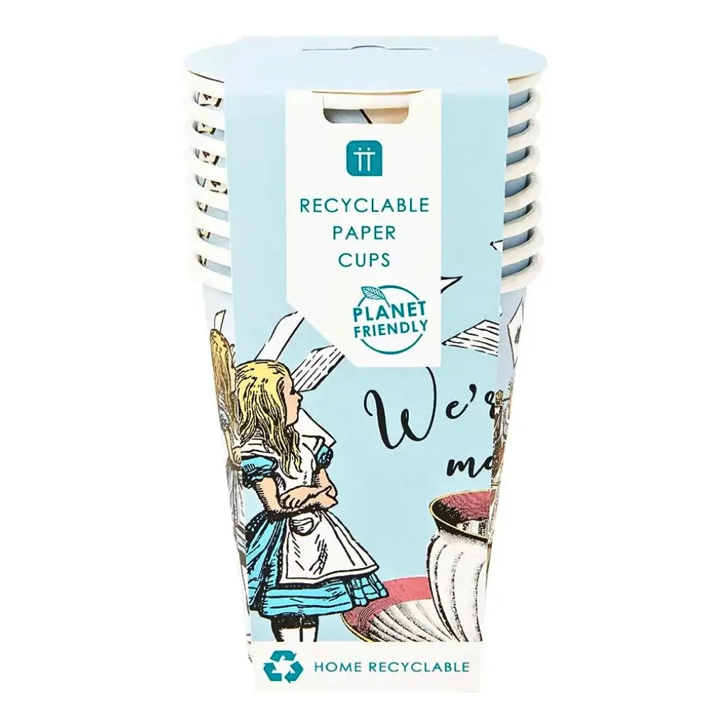 Talking Tables Truly Alice Party Cups 9oz Eco Friendly Paper Cups 8 Pack