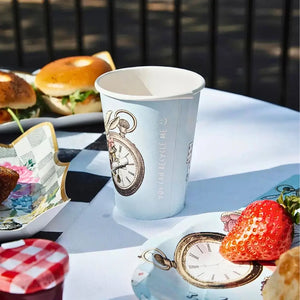 Mad Hatter Tea Party Disposable Cups Recyclable Wonderland Drink Cups