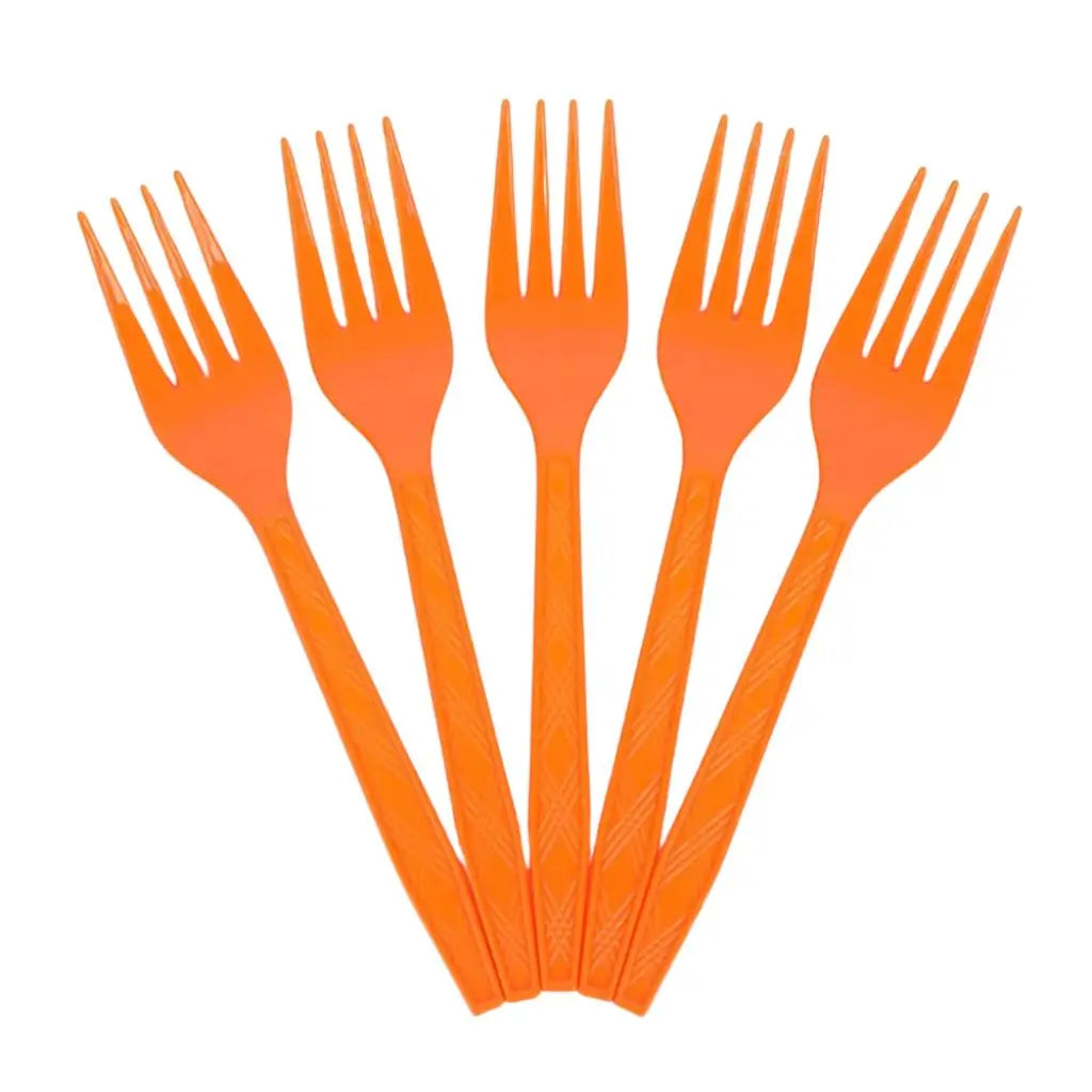Tangerine Orange Plastic Forks 10pk