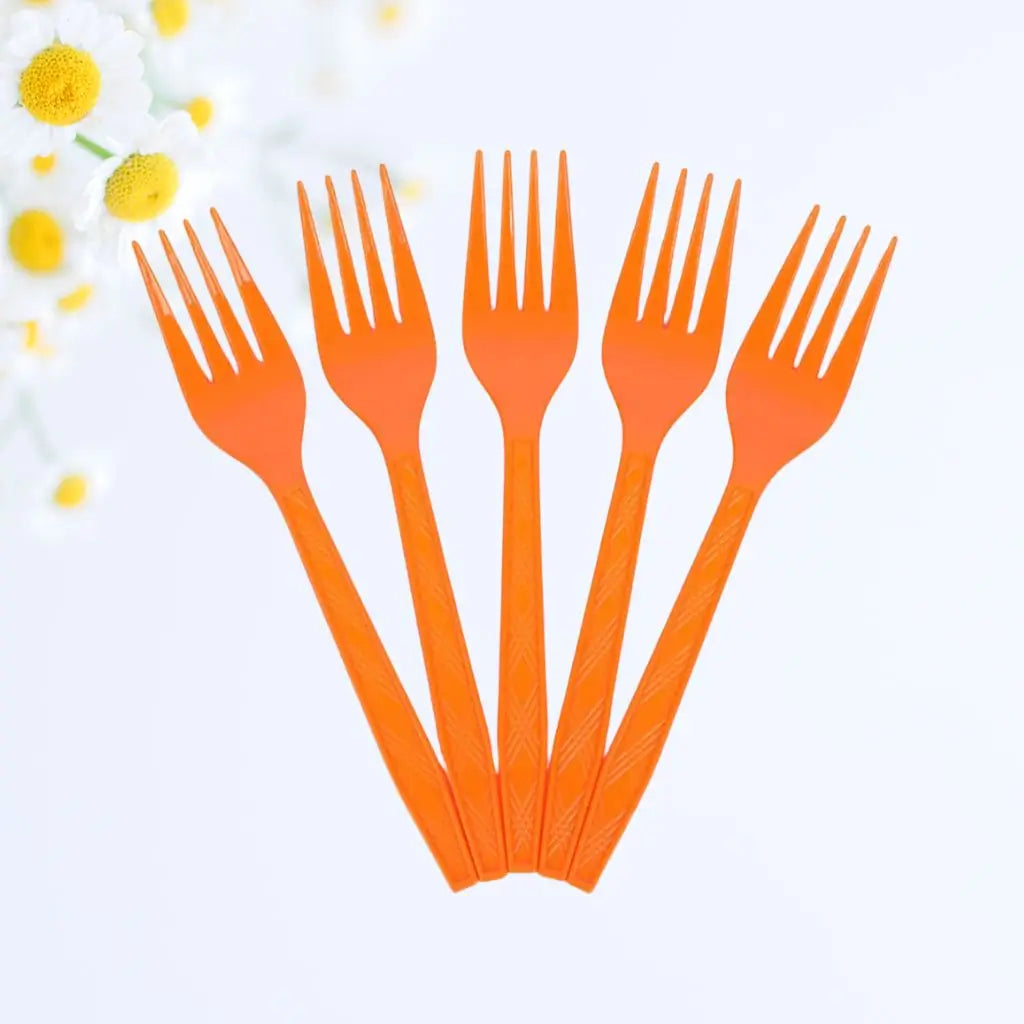 Tangerine Orange Plastic Forks 10pk