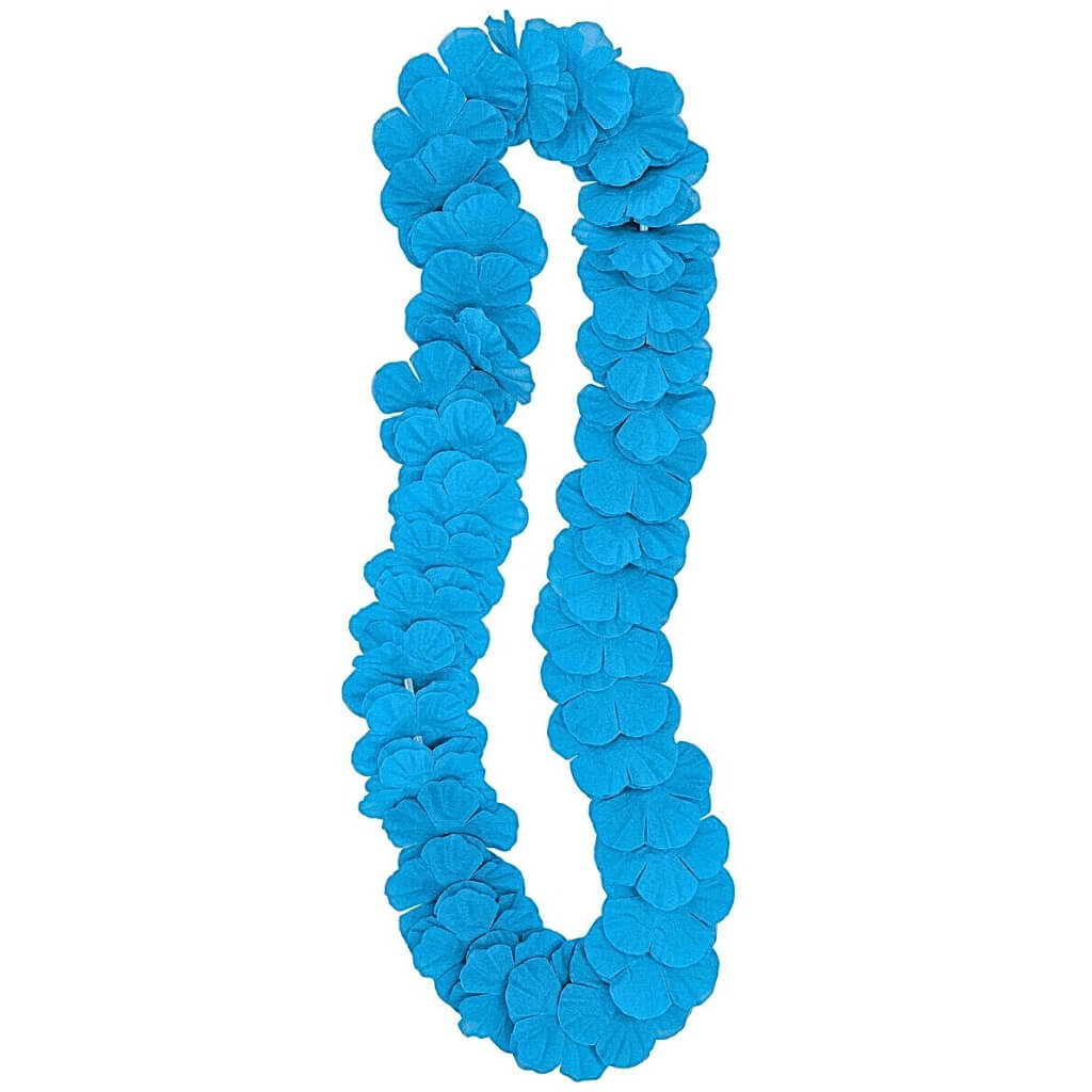 Teal Blue Flower Lei 106cm