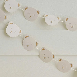 Teddy Bear Face Baby Shower Bunting Garland